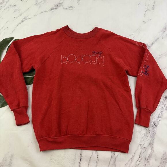 Bodega Bay California Vintage 80s Pullover Sweatshirt Size Xl Red Lettering - Picture 1 of 12
